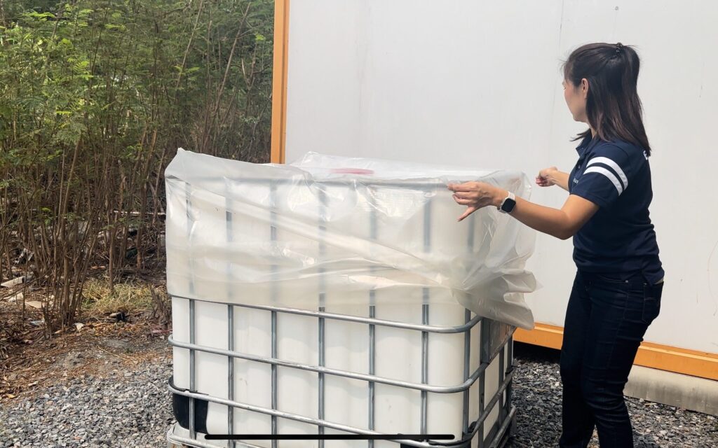 ถุงมุ้งพลาสติก LDPE คลุมถัง IBC